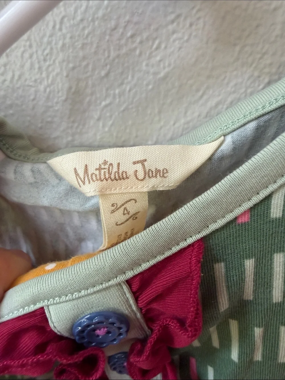 Matilda Jane Green Pink Purple Polka Dot Mixed Print Dress Set